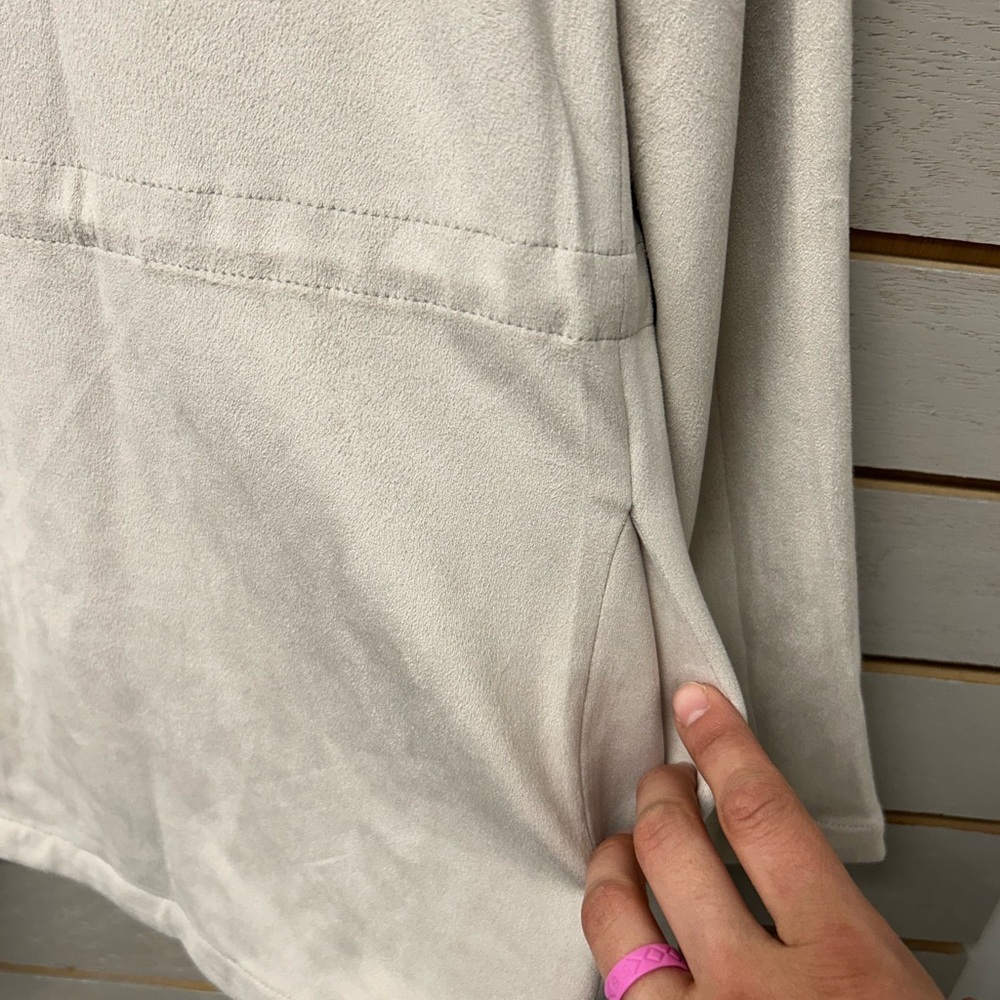 Thread & Supply Light Suede Cream Open Front Cardigan - Picture 10 of 11